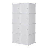 ZNTS 8 Cube Organizer Stackable Plastic Cube Storage Shelves Design Multifunctional Modular Closet 74329266