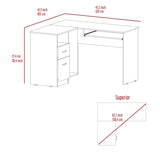Mix L-Shaped Desk, Keyboard Tray, Two Drawers, Single Open Shelf -Smokey Oak B20091963
