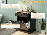 Kitchen Tilt Out Trash Bin Cabinet Free Standing Recycling Cabinet Trash Can Holder With Drawer, 72686953