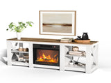 58 inch washed white cabinetbrown countertop double-sided cross fireplace cabinet 147.3 * 40 * 60 90961520
