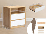White Oak color, P2 particleboard with linen-textured melamine finish, drawers with beveled edges, 62963235