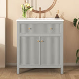 30'' Bathroom Vanity with Ceramic Sink, Free Standing Single Vanity Set with Soft Closing Doors, N710P228367E
