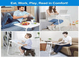 TV Tray Table, TV Dinner Tray for Eating, Large Adjustable Folding Laptop Table with Book Stand, Cup 63120984