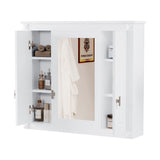 Bathroom Wall Cabinet with Mirror, Wall Mounted Medicine Cabinet with 4 Shelves, Mirrored Door Over N710P252503K