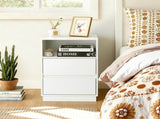 White P2 particleboard with melamine finish, drawer beveled edges, 40*30*60cm, two drawers with top 77405103