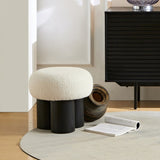 W8017-1 White lamb wool seat, barrel PVC pipe with black ash willow W2085129980