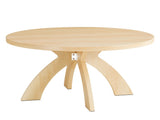 Round Coffee Table, 31.5 Inch Circular Center Table with Curved Cross Legs, Melamine Laminated MDF 33052553