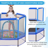 ZNTS 55'' Toddlers Trampoline with Safety Enclosure Net and Balls, Indoor Outdoor Mini Trampoline for 97028699