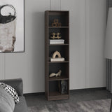 Bookcase Compact Bookshelf with Multiple Shelves, Dark Walnut / Black Wengue B097P350331
