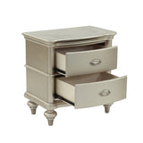 ZNTS Wood Nightstand with 2 Drawer in Antique Silver SR014390