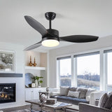 ZNTS 52 inch Indoor/Outdoor Ceiling Fan with LED Select Light Kit - Black 22880690