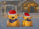 Set of 2 Lighted Plush Bear Christmas Decorations, Pre-lit Pull Up Holiday Decor with 60 Warm White 24322827