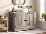 2-Door 2-Shelf MDF Washbasin Cabinet with Melamine Finish 23.55*11.69*23.62in Washed Grey 06015804