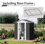 5X3 Feet Dark Grey Outdoor Storage Shed With Aluminum Alloy Frame With Base W2794P281547