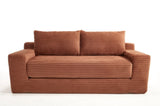 Loveseat Sofa with Memory Foam & Steel Frame - No Assembly, Convertible 2-in-1 Design, Corduroy W2959P278453