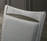 Salines Upholstered Turned Leg Dining Chairs, Set of 2, Rustic White T2574P164569