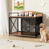 42.8" Heavy Duty Large Dog Crate Furniture for Large Medium Dog, Farmhouse Wooden Dog Kennel Indoor N704P246986D
