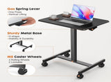 Mobile Standing Desk Adjustable Height Laptop Desk with Lockable Wheels, Black 92306157