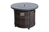 25" H x 32" W Aluminum Outdoor Fire Pit Table with Lid B120142404