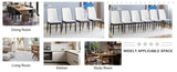4 Dining Chair Set, White Grey Dining Chair Set, High Back Seat in PU Material and Sturdy Black W1512P355795