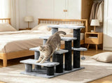 Cat Tree Tower with Cat Stair Steps, Scratching Post and Hanging Play Ball, for High Bed, Sofa, 71401502