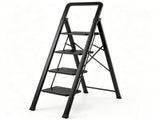 4 Step Folding Step Ladder, 330 lbs Heavy-Duty Metal Step Stool with Reinforced X-Structure, 66749847
