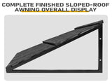 52"x18" Black Awning, Iron Frame, Corrugated Steel Tile Coating 04235187