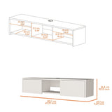 Tabor Floating TV Stand, Wall Unit with 2 Doors and Open Shelf B128P176182