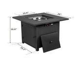 28-Inch Fire Table50000 BTU Gas Firepit with Volcanic Stone Black 55999158