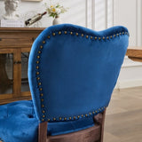 French Vintage Tufted Upholstered Fabric Dining Chair,Set of 2,Blue,SW1869BL W1143P214541