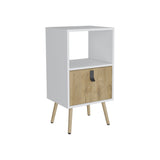 Kimball Tall Nightstand with Drawer, Open Shelf and Wooden Legs B128P176118