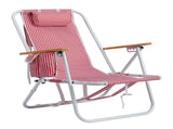 4-Position Adjustable Backpack Beach Chair, Foldable Rustproof Aluminum Frame Lounge Chair with 61130100