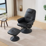 011-Massage Recliner Chair with Ottoman, 360&deg Swivel PU Leather Reclining Chair with Wrapped Base, 5 W2636P262429