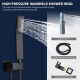 ZNTS Shower System Shower Faucet Combo Set Wall Mounted with 10" Rainfall Shower Head and handheld shower 64887851