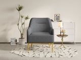 Modern Accent Chair Upholstered Armchair Single Sofa Chair with Curved Backrest and Gold Metal Legs N763P360684R