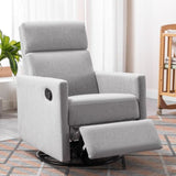 ZNTS Modern Upholstered Rocker Nursery Chair Plush Seating Glider Swivel Recliner Chair, Gray 09348183