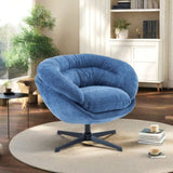 ZNTS Modern Chenille Office Chair, 360&deg; Swivel Accent Chair with Removable Cushion, Round Office Chair, N817P207777N