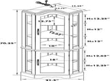Corner Curio Cabinet with Lights, Adjustable Tempered Glass Shelves, Mirrored Back, Display 24721682