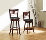 360-Degree Swivel Counter Height Chair Dark Cherry Finish Solid Wood Comfortable Footrest 1pc Dining B011P220991