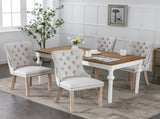 Modern, High-end Tufted Solid Wood Contemporary Flax Upholstered Dining Chair with Wood Legs 71781162