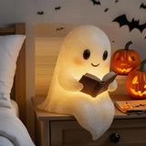 Cute Ghost Reading Book Lamp Halloween Gifts Light Up Ghost Statue Night Light Ghost Warm Lighted 69206267