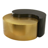 Modern & Contemporary Style Coffee Table Made with Iron Sheet Frame in Black & Gold B009140738