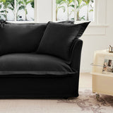 Slip-covered Armchair with 1 Big Back Cushion and 2 Big Toss Pillows, Single Deep Seat Comfy Single W3041P280846