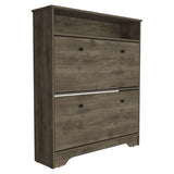 Calgary Shoe Rack, Superior Top, One Open Shelf, Two Extendable Shelves -Dark Brown B20091898