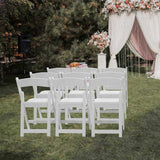 4 Pack Folding Chairs, Resin Chairs with Padded Seat, Comfortable Event Chairs Indoor Outdoor for 09706681