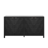 U_STYLE Luxurious Four-Door Sideboard with Honeycomb Patterned Doors, Offering Ample Storage for N711P187044B