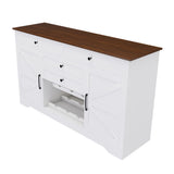 54" Farmhouse Buffet Sideboard with Storage Cabinet & Adjustable Shelf Wood Top Dining Table with W2700P300563
