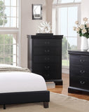 Elegant Bedroom 1pc Chest Of Drawers Black Color Drawers Tall Chest Plywood Furniture B011P238911