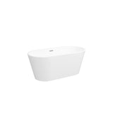 59" Acrylic Freestanding Bathtub, Modern & Contemporary Design Soaking Tub with Toe-tap Drain in W2568P166062