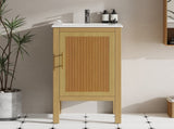 18" Bathroom Cabinet with Storage, Small Space Solution with Ceramic Sink, Adjustable Shelf, N710P426321P